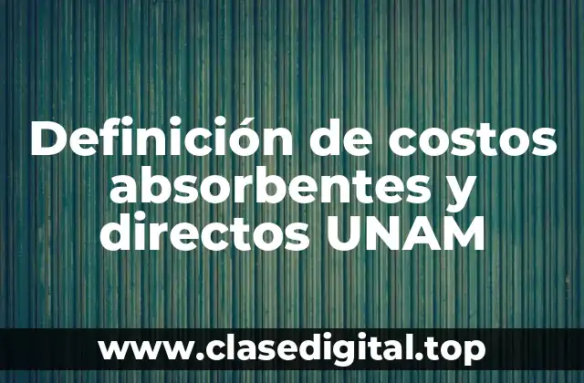 Definición de costos absorbentes y directos UNAM