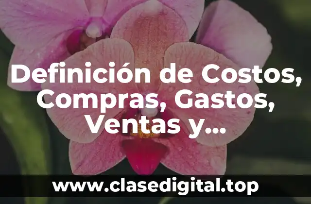 Definición de Costos, Compras, Gastos, Ventas y Rendimientos
