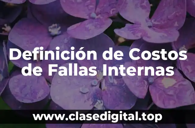 Definición de Costos de Fallas Internas
