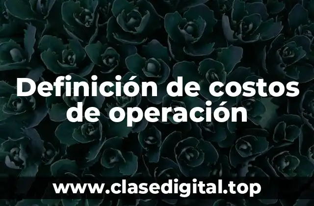 Definición de costos de operación
