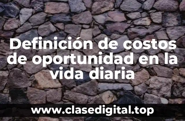 Ejemplos de costos de oportunidad