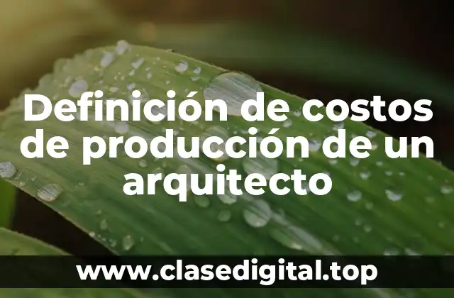 Ejemplos de costos de producción de un arquitecto