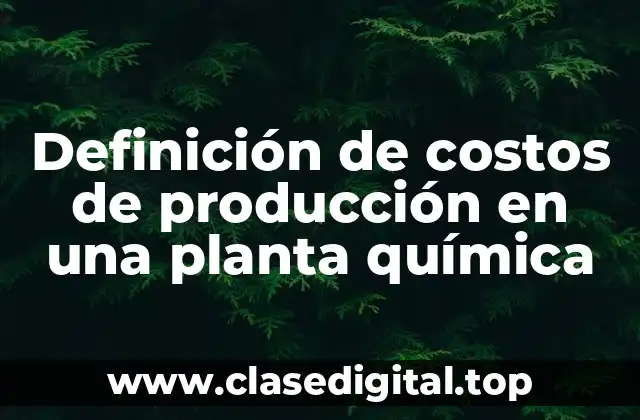 Ejemplos de costos de producción en una planta química