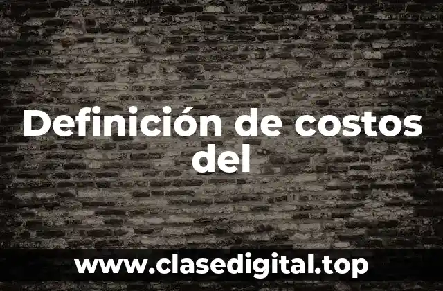 Definición de costos del