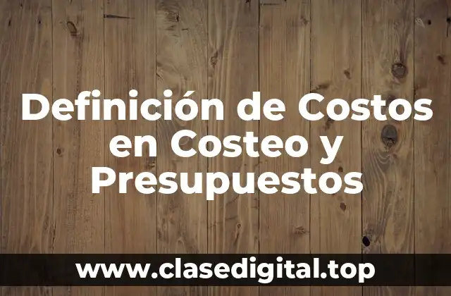Definición de Costos en Costeo y Presupuestos