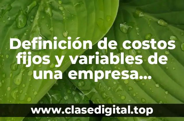 Definición de costos fijos y variables de una empresa constructora