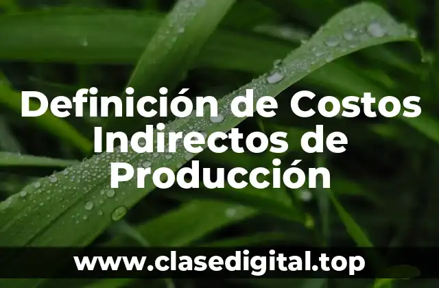 Definición de Costos Indirectos de Producción