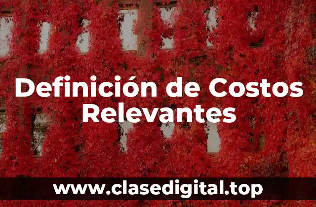 Definición Técnica de Costos Relevantes