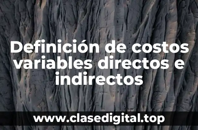 Definición de costos variables directos e indirectos
