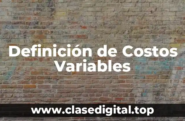 Definición de Costos Variables