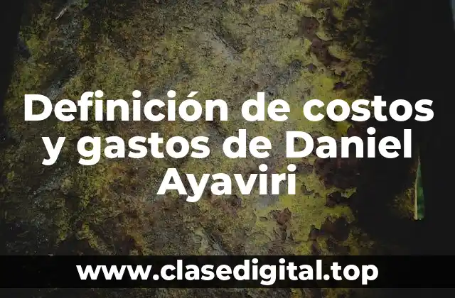 Definición de costos y gastos de Daniel Ayaviri