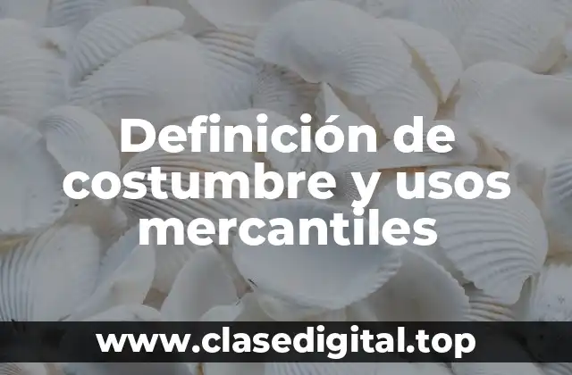 Definición de costumbre y usos mercantiles