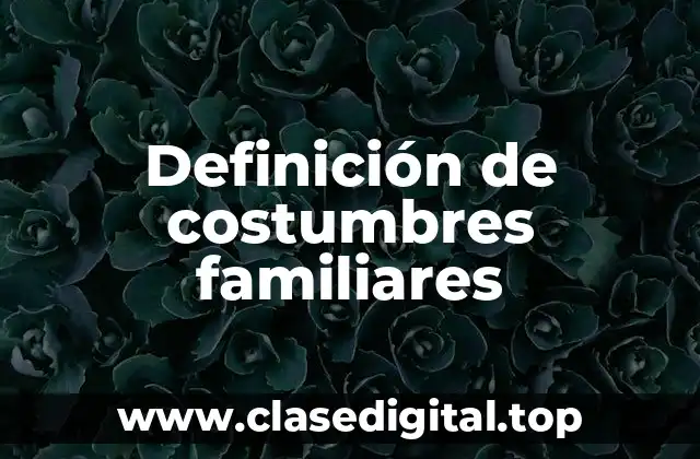 Definición de costumbres familiares