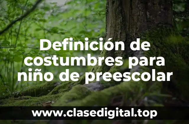 Definición de costumbres para niño de preescolar