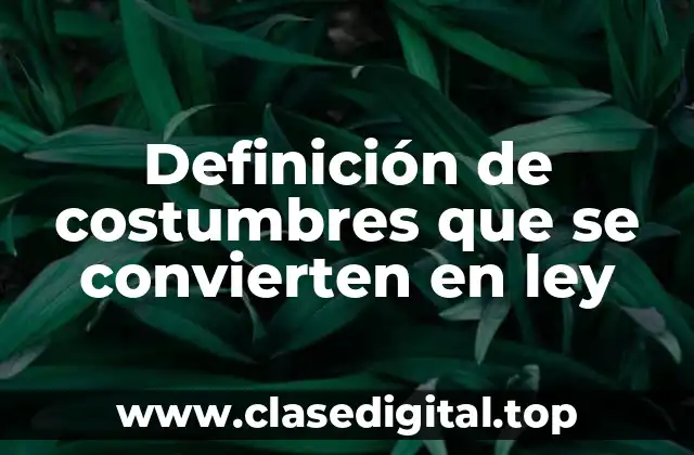 Ejemplos de costumbres que se convierten en ley