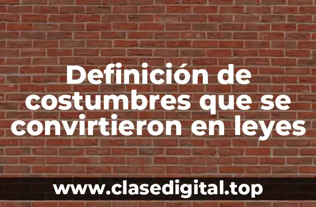 Definición de costumbres que se convirtieron en leyes
