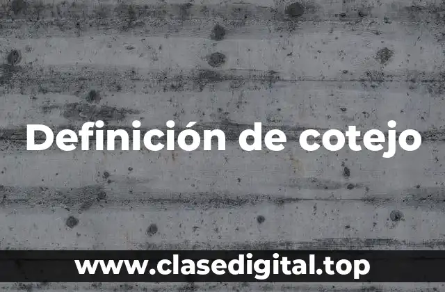 Definición de cotejo