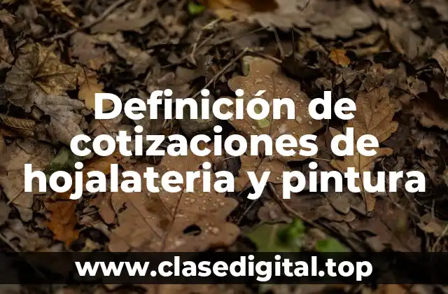 Definición de cotizaciones de hojalateria y pintura