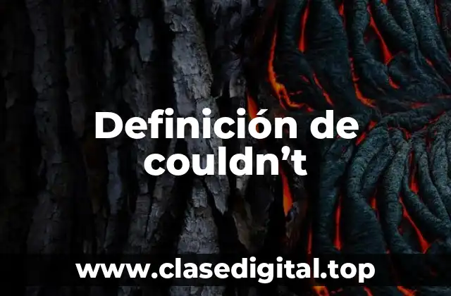 Definición de couldn’t