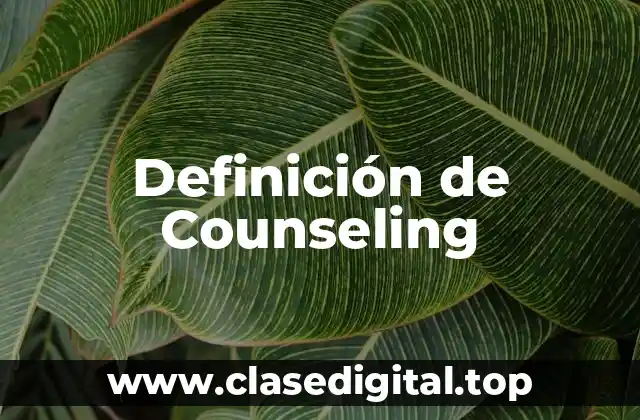 Definición de Counseling