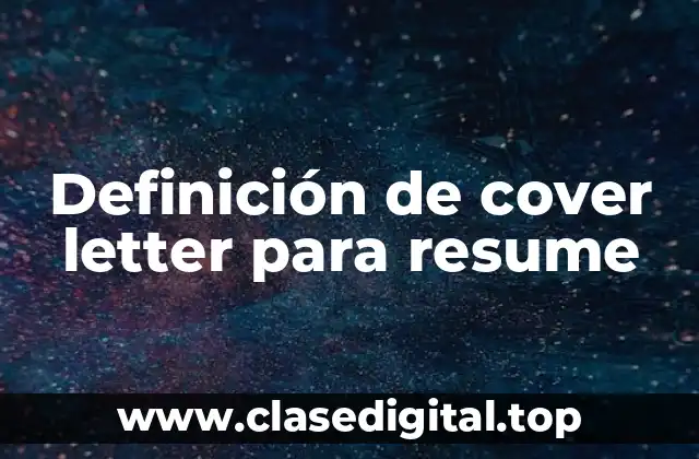 Ejemplos de cover letter para resume