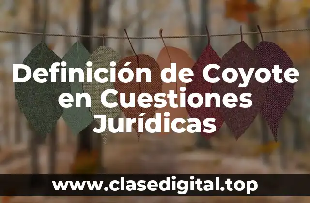Definición de Coyote en Cuestiones Jurídicas