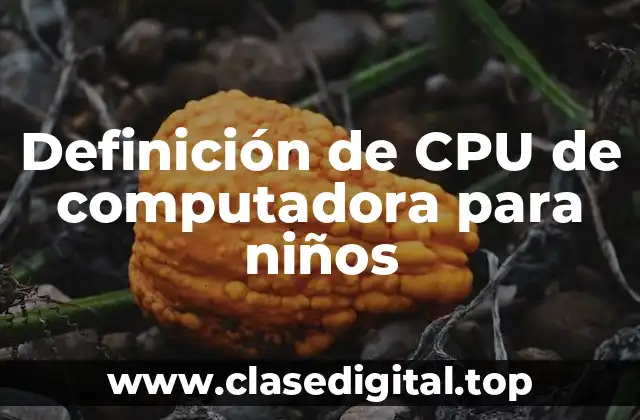 Definición de CPU de computadora para niños