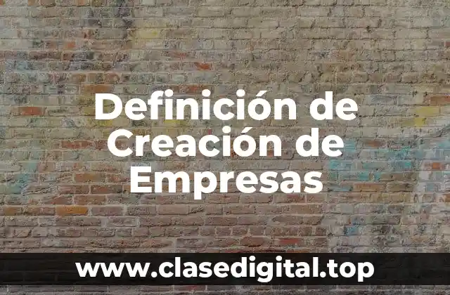 Definición de Creación de Empresas
