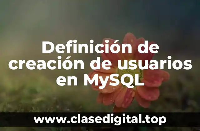 Definición de creación de usuarios en MySQL