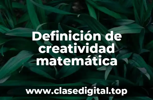 Definición de creatividad matemática