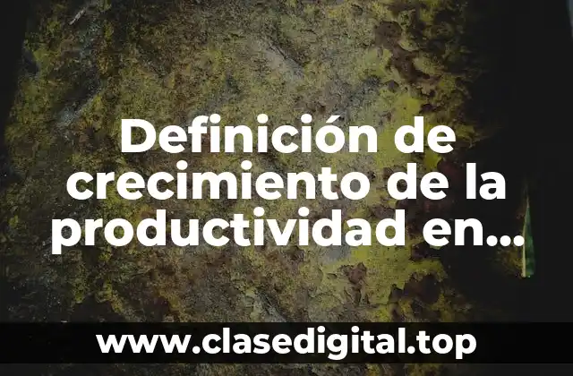 Ejemplos de crecimiento de la productividad en una empresa