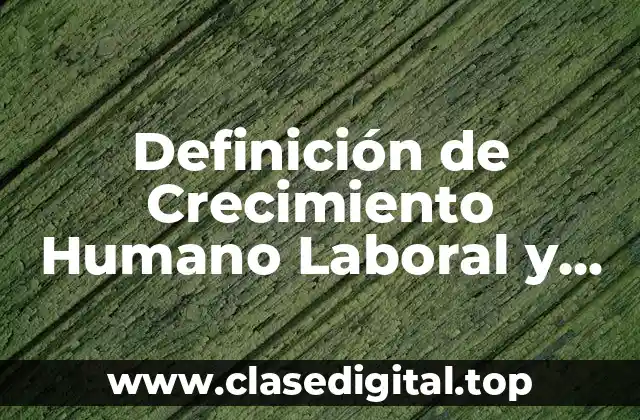 Definición de Crecimiento Humano Laboral y Profesional