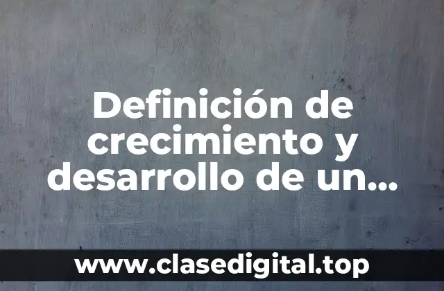 Definición de crecimiento y desarrollo de un emprendimiento