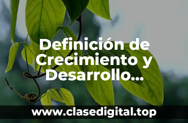 Definición de Crecimiento y Desarrollo Económico