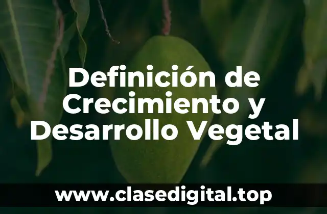 Definición de Crecimiento y Desarrollo Vegetal