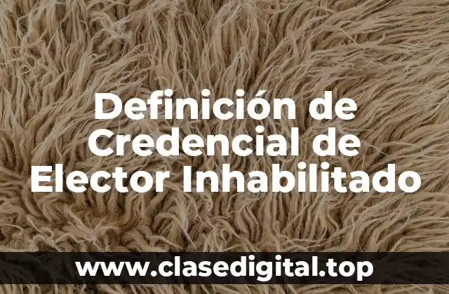 Definición de Credencial de Elector Inhabilitado