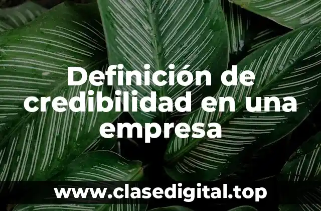 Ejemplos de credibilidad en una empresa