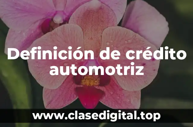 Definición de crédito automotriz