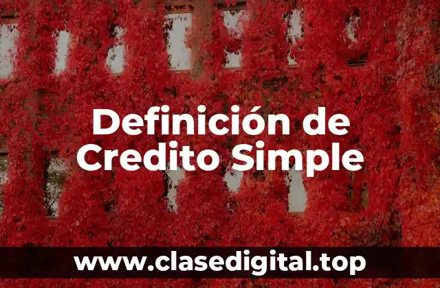 Definición de Credito Simple