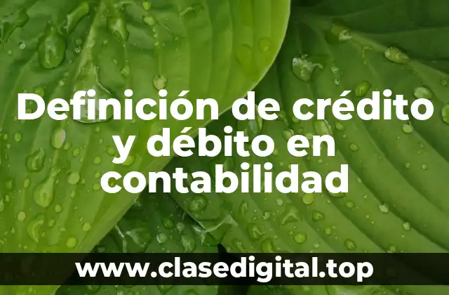 Definición de crédito y débito en contabilidad