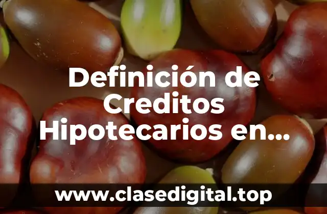 Definición de Creditos Hipotecarios en Contabilidad