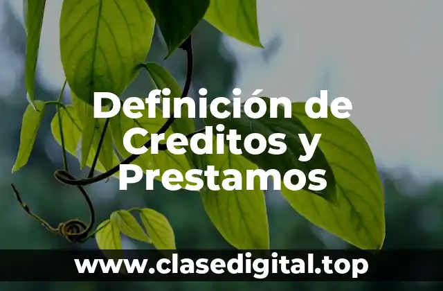 Definición de Creditos y Prestamos