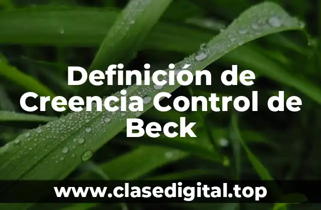 Definición de Creencia Control de Beck