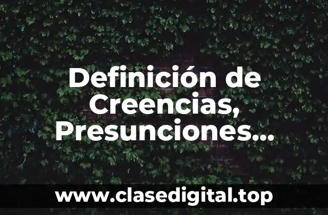 Definición de Creencias, Presunciones, Actitudes y Reglas