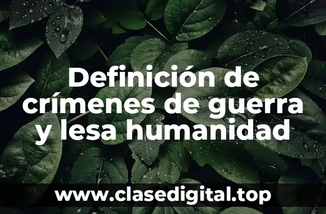 Definición de crímenes de guerra y lesa humanidad