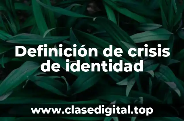Definición de crisis de identidad