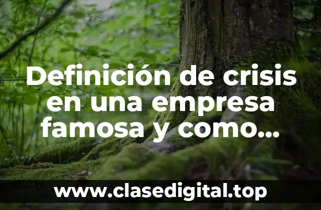 Definición de crisis en una empresa famosa y como salieron
