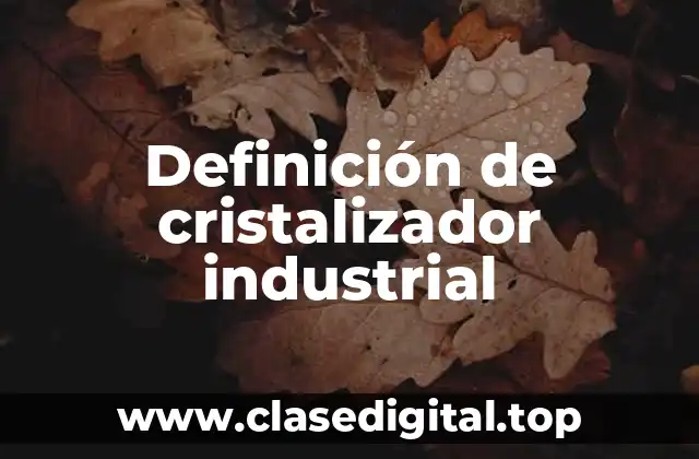 Definición de cristalizador industrial