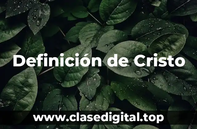 Definición tecnica de Cristo