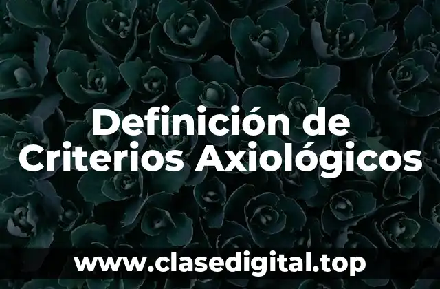 Definición de Criterios Axiológicos